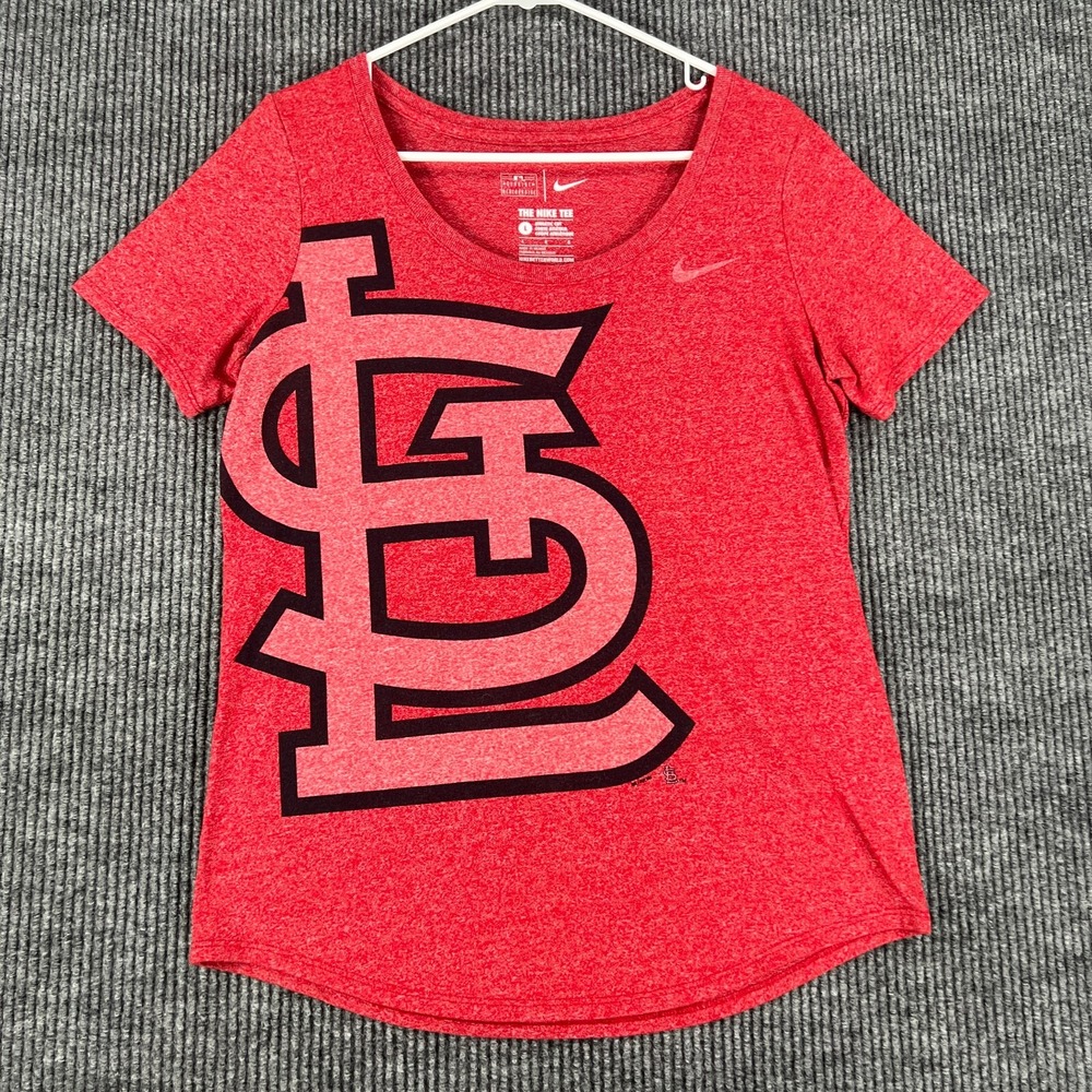 St. Louis Cardinals Shirt Nike Womens Size Large Red Short Sleeve MLB Baseball